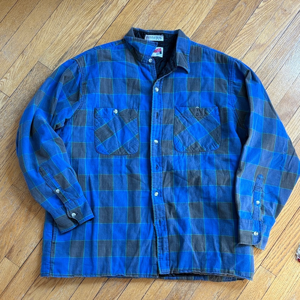 Arrow Blue and Black Plaid Men's Shirt Jacket